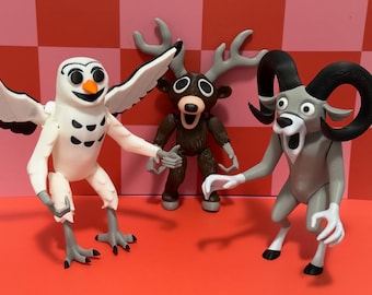 99 Nights In The Forest The Ram The Owl The Deer Figurine, Articulated 3D Printed Toy, Unique Fantasy Creature Collectible