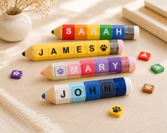 Personalized Pencil Clicker Keychain, Custom Name Fidget Toy, Classroom Reward, Teacher Appreciation Gift, Kids Back to School Present
