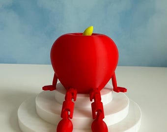 Apple Buddy Figurines 3d printed Cute Desk Decor Set Appreciation and Teachers cute Shelf Display Unique Gift for professors fidget toy