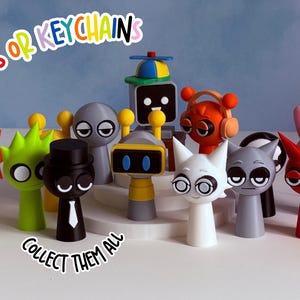 Sprunki toys keychains 3D Printed Incredibox Inspired Mini Toys Gamer Gift Party Favor Cake Topper birthday present gamer fan art