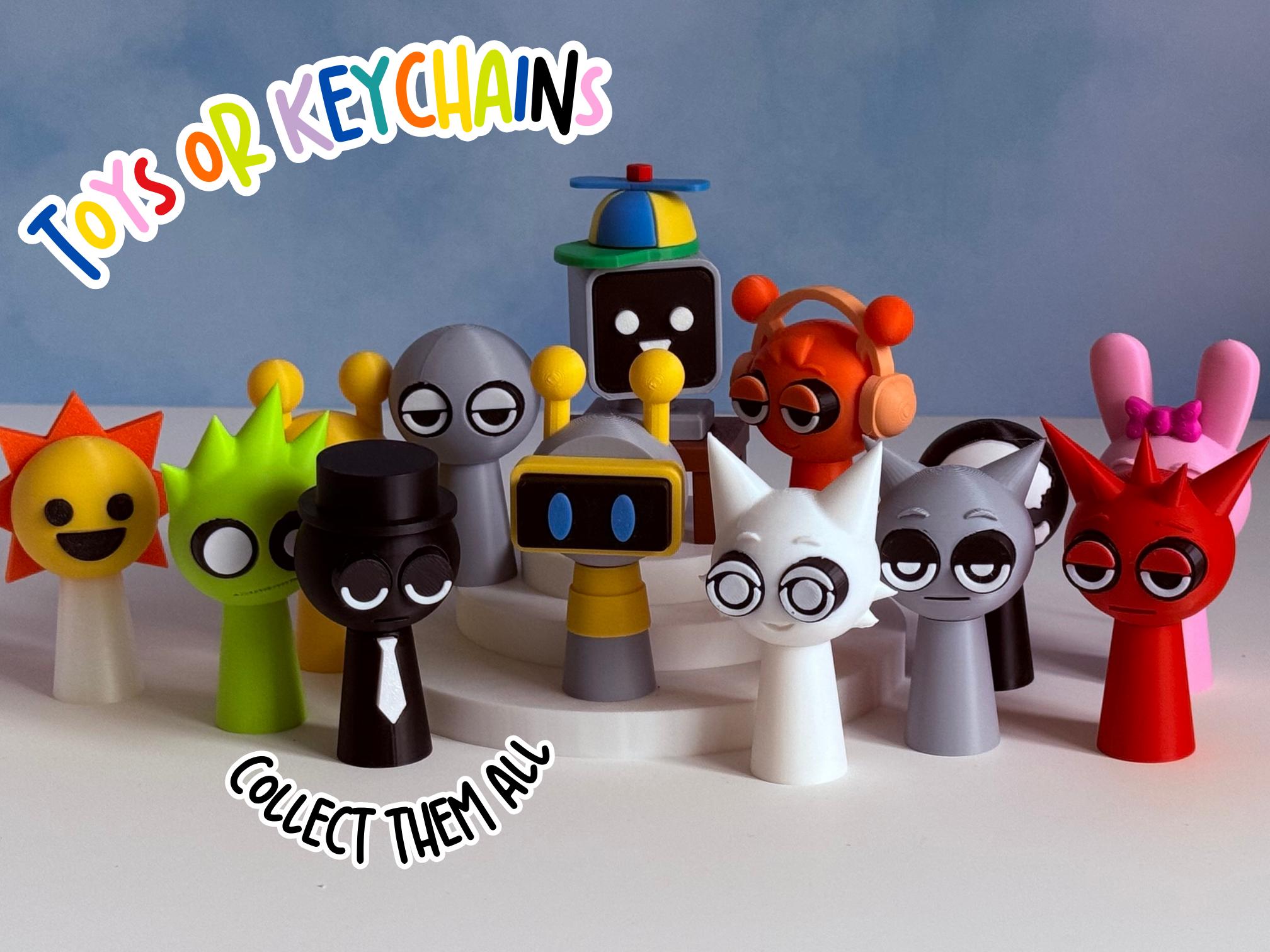 Sprunki Toys Keychains 3D Printed Incredibox Inspired Mini Toys