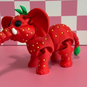Strawberry Elephant steal a brainrot articulated figure 3d printed Italian Brainrot image 7