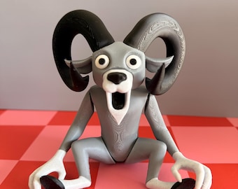 99 Nights In The Forest Ram Figurine, Articulated 3D Printed Toy, Unique Fantasy Creature Collectible, Gift For Art Lovers And Collectors