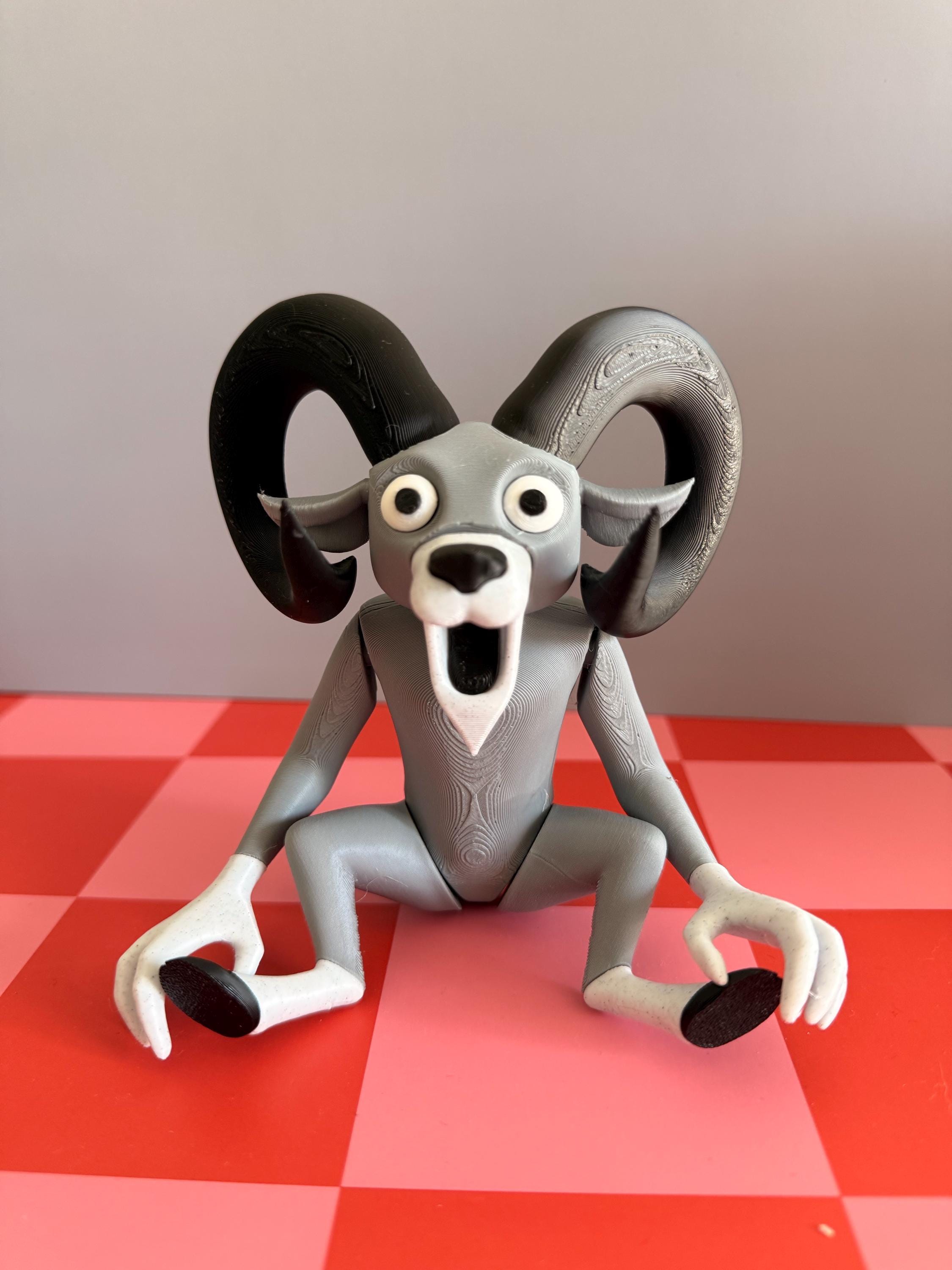 99 Nights in the Forest Ram Figurine, Articulated 3D Printed Toy