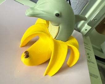 Bananita Dolfinita 3D Printed Italian Brainrot Meme Viral Figure Funny Animal Toy Viral Meme Figure TikTok Trend