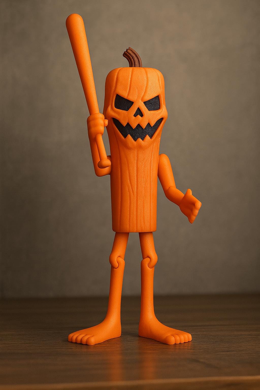 Tung Tung Tung Sahur Halloween Toy, Articulated Pumpkin Figure