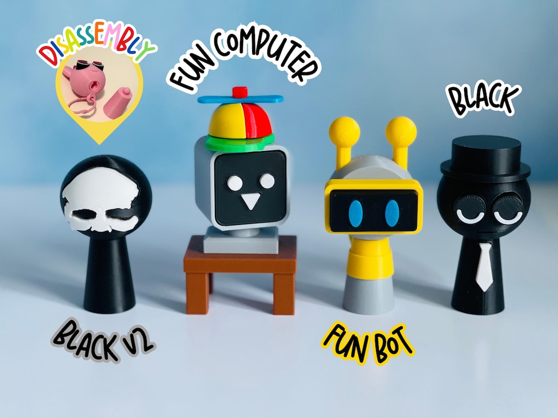 Sprunki Toys Keychains 3D Printed Incredibox Inspired Mini Toys Gamer ...