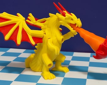 Dragon Cannelloni Figure Fire Breathing Dragon Toy 3D Printed Fantasy Creature Articulated Dragon Collectible steal a Brainrot Gift