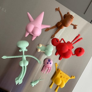 Sea Sponge and pals Butt Magneten Set Lustige 3D gedruckte Butt Magnete Hilarious Cartoon inspiriert Kühlschrank Dekor Meme GAG Geschenk