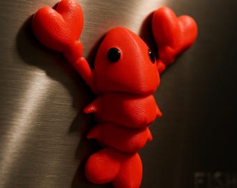 You’re My Lobster Magnet 3D Printed Valentine couples Gift Cute Heart Claw Lobster for Friends Fans Anniversary or Fridge Decor