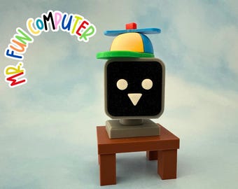 Mr Fun Computer Sprunki toy keychain 3D Printed Incredibox Inspired Mini Toys Gamer Gift Party Favor Cake Topper birthday gamer fan art