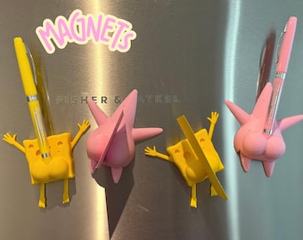 Imanes de nevera con forma de trasero para notas y bolígrafos, divertidos imanes de esponja marina impresos en 3D, divertidos memes inspirados en dibujos animados, regalo para adultos, figuras de regalo geniales.