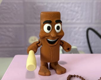 Mini Tung Tung Tung Sahur Keychain I Piccoli Brainrot Figurines Toy 3D Printed Viral Meme Figure TikTok Trend Collectible Funny Gift GAG
