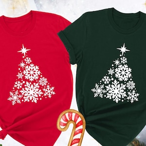 Snowflake Tree Shirt, Snowflake Christmas Shirt, Womens Christmas Shirt, Winter Christmas Tee, Holiday Gifts, Merry Christmas,Christmas Snow