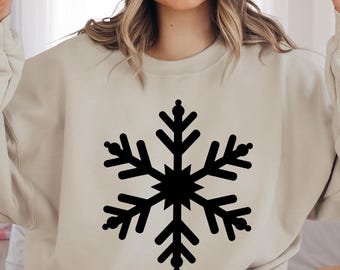 Snowflake Sweatshirt, Winter Snowflake Sweater, Christmas Sweatshirt, Christmas Womens Gifts, Winter Christmas Sweatshirt, Snowflake Hoodie