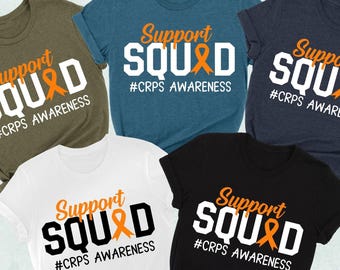 CRPS Awareness Shirt, Support Squad Shirt, Orange Ribbon Shirt, CRPS Warrior Shirt, Complex Regional Pain Syndrome Shirt, Chronic Pain Shirt