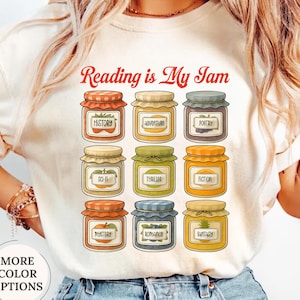 Comfort Colors® Reading is My Jam Shirt, Reading Lover Shirt, Reader Gift, Book Lover Shirt, Bookworm Shirt, Librarian Shirt, Book Club Gift