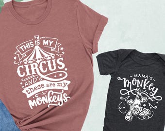 This Is My Circus Shirt, Mama And Baby Shirts, This Is My Circus These Are My Monkeys, Circus Mom Shirt, Funny Mom Shirt, Matching Mama Tee