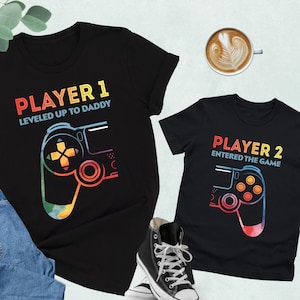 Video Game Dad Matching Shirts, Daddy And Me Shirt, Level Up To Daddy Tshirt, Player 1 Player 2 Shirt, Father And Son Tee, Fathers Day Gift