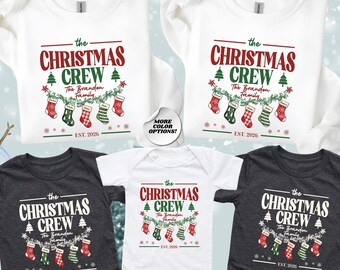 Custom Family Christmas Socks Shirt, Christmas Crew Tshirt, Personalized Family Holiday Gift, Matching Xmas Tees, Christmas Party Gift