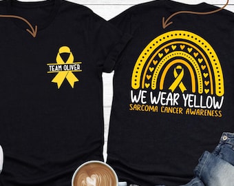 Custom Sarcoma Cancer Support Shirt, Sarcoma Cancer Awareness, Yellow Ribbon Shirt, Team Cancer Shirts, Sarcoma Warrior Tee, Survivor Gift