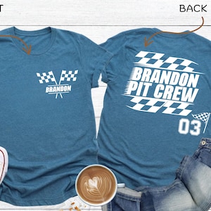 Custom Racing Shirt, Personalized Pit Crew Shirt, Motocross Pit Crew Tee, Racing Pit Crew Shirt, Race Car Flag, Race Team Tee, Motomom Gift