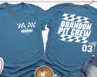 Custom Racing Shirt, Personalized Pit Crew Shirt, Motocross Pit Crew Tee, Racing Pit Crew Shirt, Race Car Flag, Race Team Tee, Motomom Gift