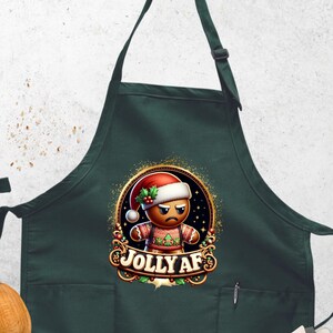 Jolly Af Gingerbread Man Apron, Grumpy Christmas Apron, Funny Gingerbread Apron, Christmas Cookie Apron, Merry Christmas, Christmas Gifts