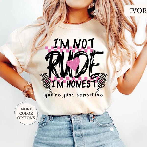 Comfort Colors I'm Not Rude Shirt, Retro Checkered Coquette Shirt, Sarcastic Women Shirt, Attitude Shirt, Funny Mom Shirt, Funny Graphic Tee
