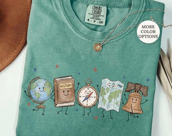 Chemise de professeur d'études sociales couleurs confort, cadeau professeur d'histoire, chemise géographie, t-shirt sciences sociales, cadeau nouveau professeur, t-shirt de la rentrée