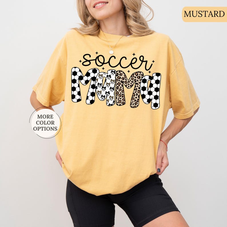 Comfort Colors Retro Soccer Mama Shirt, Leopard Soccer Mom Shirt, Game Day Soccer Shirt, Soccer Season Shirt, Soccer Lover Gifts, Soccer Tee immagine 19