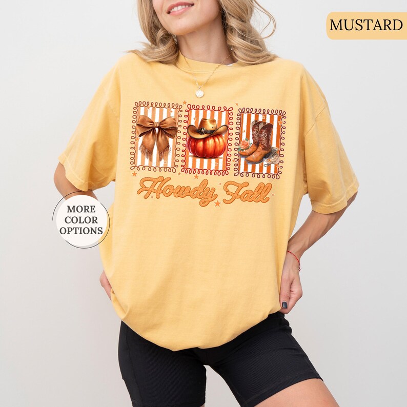 Comfort Colors® Retro Western Fall Shirt, Howdy Fall Shirt, Howdy Pumpkin Shirt, Fall Cowboy Boots Shirt, Coquette Fall Shirt, Autumn Tee bild 8