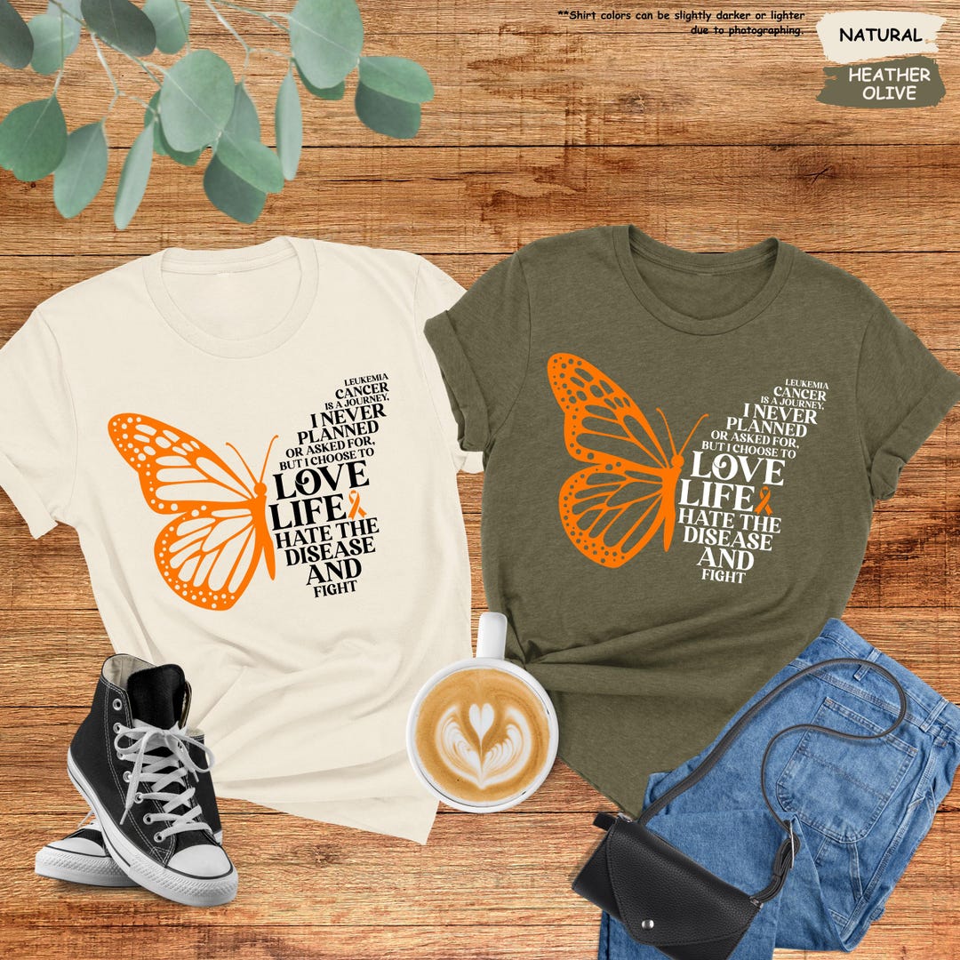Leukemia Cancer is A Journey Shirt, Leukemia Butterfly Shirt, Leukemia ...