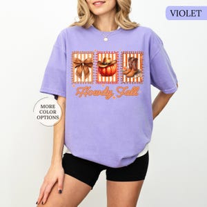 Comfort Colors® Retro Western Fall Shirt, Howdy Fall Shirt, Howdy Pumpkin Shirt, Fall Cowboy Boots Shirt, Coquette Fall Shirt, Autumn Tee bild 6