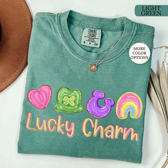 Comfort Colors Lucky Charm Shirt, Lucky Rainbow Shirt, Irish Women Shirt, St Patrick's Day Shirt, Shamrock Shirt, Four Leaf Clover Tee