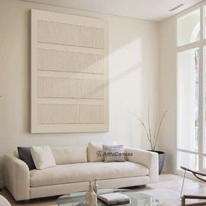 Art mural texturé 3D beige Peinture minimaliste beige Peinture sur plâtre neutre Art mural Wabi Sabi Peinture texturée beige Art minimaliste moderne