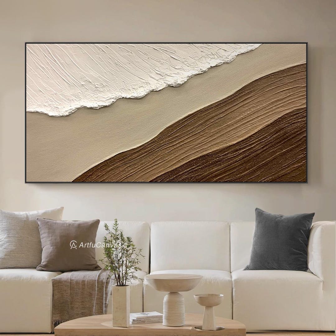 Original Abstract Texture Painting on Canvas, Handmade Neutral Wall Art ...
