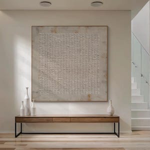 Beige Textured Abstract Oil  , Beige 3D Plaster Painting, 3D Textured Wall Art,Minimalist Wabi Sabi Style Canvas ,Modern Home Decor
