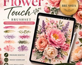 Procreate Flower Brushes, Botanical Illustration, Watercolor Floral Art (Digital Download)
