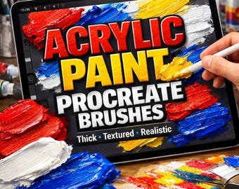 Impasto Acrylic Procreate Brushes | Realistic Texture Brush Pack (Digital Download)
