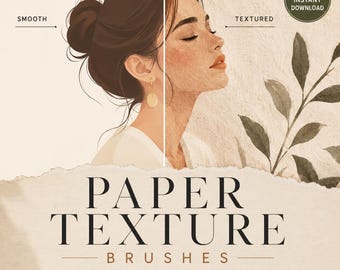 Procreate Paper Texture Brushes | Realistic Grain Digital Illustration Tool (Digital Download)