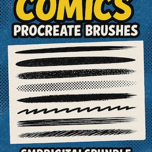 Pinceles para cómics Procreate / Set de pinceles de tinta semitono y estilo cómic / Descarga digital de smbDigitalsBundle
