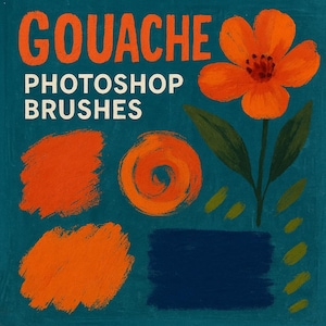 Gouache Photoshop Brushes ABR Realistic Gouache Texture for Digital Art and  Illustration
