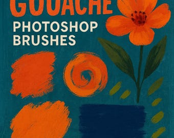 Gouache Photoshop-penselen ABR Realistische gouachetextuur voor digitale kunst en illustratie