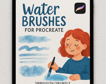 Water Brushes for Procreate | Realistic Watercolor Brush Set | Digital Painting Tools for Artists