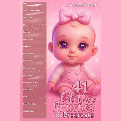 41 pinceles de purpurina para Procreate – Añade brillo, destellos y efectos foil a tu arte digital