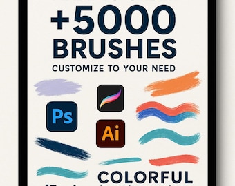 Custom Digital Brush Set: Photoshop, Illustrator, Procreate (Digital Download)