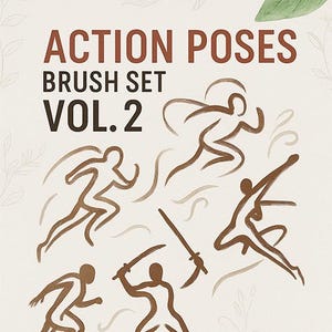 Procreate Action Pose Stamps Vol. 2: Dynamic Figure Drawing Brush Set