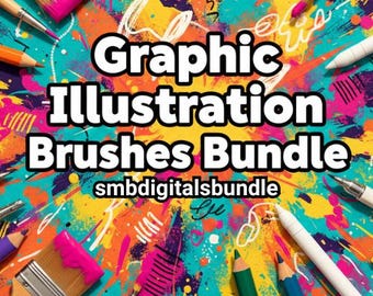Graphic Illustration for procreate  – Textured Brushes for Digital Artwork, iPad Sketching Toolkit