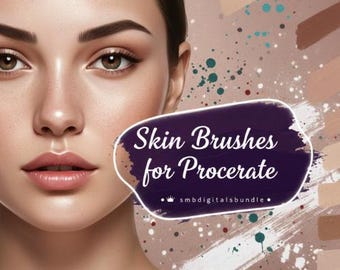 Pędzle do skóry dla Procreate | Zestaw pędzli portretowych do malowania cyfrowego, teksturowania i mieszania